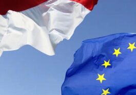 Bendera Indonesia dan Uni Eropa