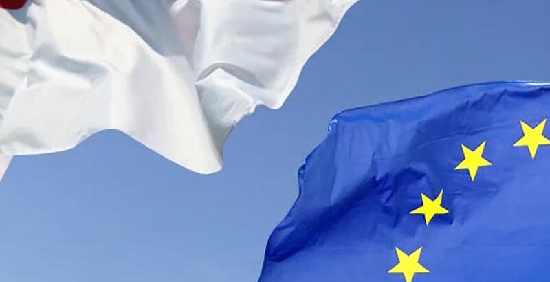 Bendera Indonesia dan Uni Eropa