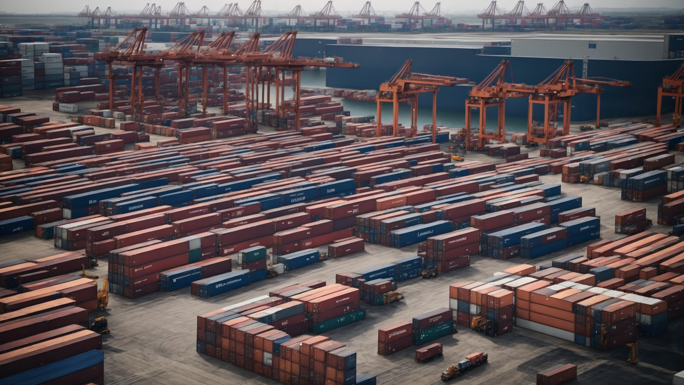 modern logistics and cargo sites at busy port